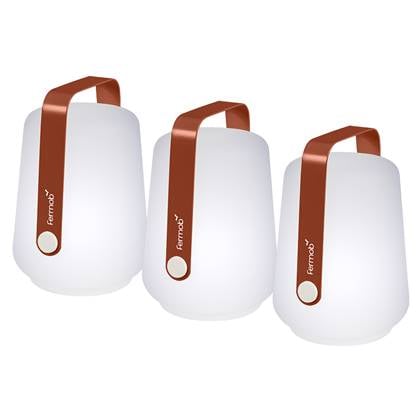 Fermob Balad outdoor tafellampjes - set van 3 - H13,5 cm - Ocre rouge