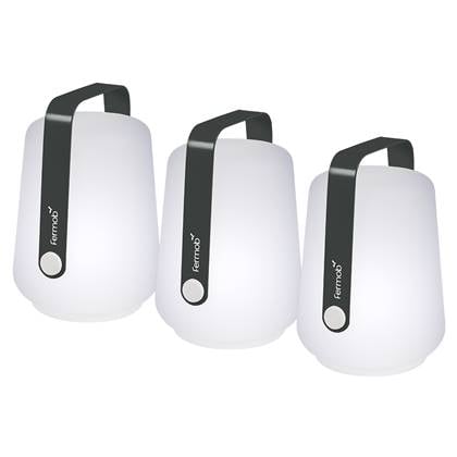 Fermob Balad outdoor tafellampjes - set van 3 - H13,5 cm - Carbone