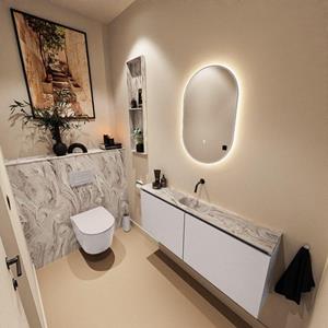 MONDIAZ TURE-DLUX 120cm toiletmeubel Cale. EDEN wastafel Glace positie midden. Zonder kraangat. TUREDX120CALM0GLA