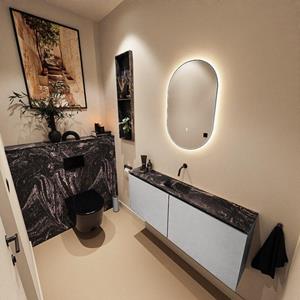 MONDIAZ TURE-DLUX 120cm toiletmeubel Plata. EDEN wastafel Lava positie midden. Zonder kraangat. TUREDX120PLAM0LAV