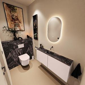 MONDIAZ TURE-DLUX 120cm toiletmeubel Rosee. EDEN wastafel Lava positie midden. Zonder kraangat. TUREDX120ROSM0LAV