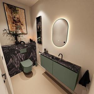 MONDIAZ TURE-DLUX 120cm toiletmeubel Army. EDEN wastafel Lava positie midden. Met 1 kraangat. TUREDX120ARMM1LAV