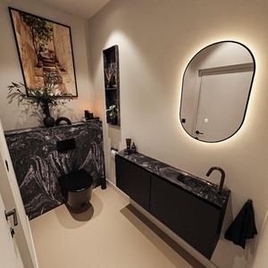 MONDIAZ TURE-DLUX 120cm toiletmeubel Urban. EDEN wastafel Lava positie rechts. Met 1 kraangat. TUREDX120URBR1LAV