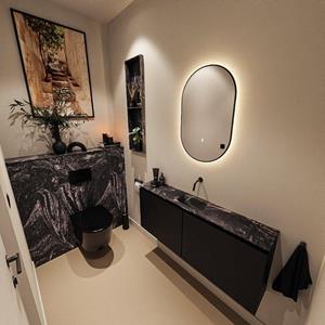 MONDIAZ TURE-DLUX 120cm toiletmeubel Urban. EDEN wastafel Lava positie midden. Zonder kraangat. TUREDX120URBM0LAV