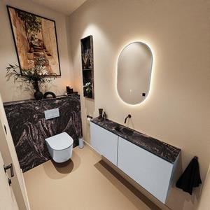 MONDIAZ TURE-DLUX 120cm toiletmeubel Clay. EDEN wastafel Lava positie midden. Zonder kraangat. TUREDX120CLAM0LAV