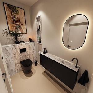 MONDIAZ TURE-DLUX 120cm toiletmeubel Urban. EDEN wastafel Glace positie rechts. Met 1 kraangat. TUREDX120URBR1GLA