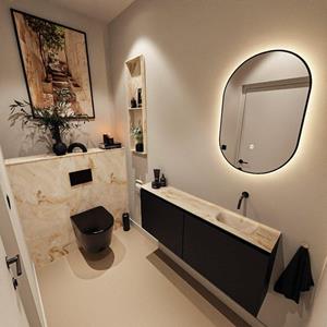 MONDIAZ TURE-DLUX 120cm toiletmeubel Urban. EDEN wastafel Frappe positie rechts. Zonder kraangat. TUREDX120URBR0FRA