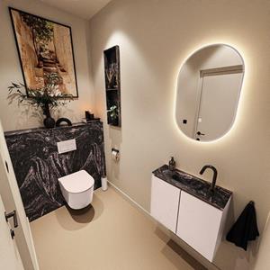 MONDIAZ TURE-DLUX 60cm toiletmeubel Rosee. EDEN wastafel Lava positie midden. Met 1 kraangat. TUREDX60ROSM1LAV