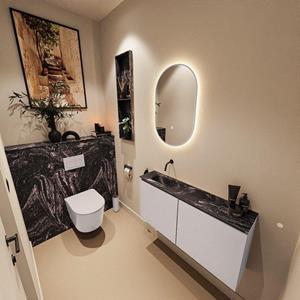 MONDIAZ TURE-DLUX 100cm toiletmeubel Cale. EDEN wastafel Lava positie links. Zonder kraangat. TUREDX100CALL0LAV