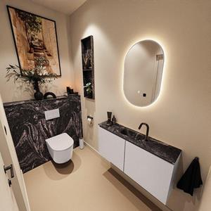 MONDIAZ TURE-DLUX 100cm toiletmeubel Cale. EDEN wastafel Lava positie midden. Met 1 kraangat. TUREDX100CALM1LAV