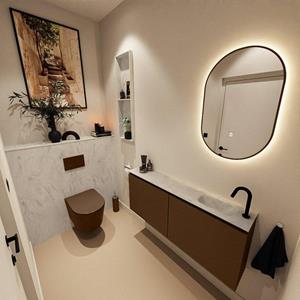 Mondiaz TURE-DLUX 120cm toiletmeubel Rust. EDEN wastafel Opalo positie rechts. Met 1 kraangat. TUREDX120RUSR1OPA