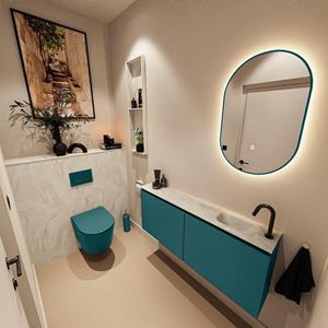 Mondiaz TURE-DLUX 120cm toiletmeubel Smag. EDEN wastafel Ostra positie rechts. Met 1 kraangat. TUREDX120SMAR1OST