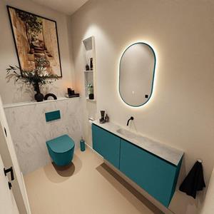 Mondiaz TURE-DLUX 120cm toiletmeubel Smag. EDEN wastafel Opalo positie midden. Zonder kraangat. TUREDX120SMAM0OPA