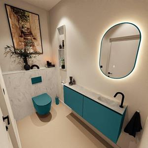 Mondiaz TURE-DLUX 120cm toiletmeubel Smag. EDEN wastafel Opalo positie rechts. Met 1 kraangat. TUREDX120SMAR1OPA