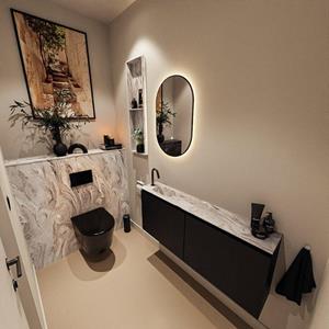 Mondiaz TURE-DLUX 120cm toiletmeubel Urban. EDEN wastafel Glace positie links. Met 1 kraangat. TUREDX120URBL1GLA