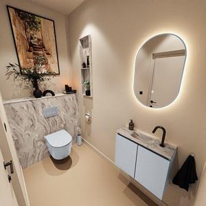 Mondiaz TURE-DLUX 60cm toiletmeubel Clay. EDEN wastafel Glace positie midden. Met 1 kraangat. TUREDX60CLAM1GLA