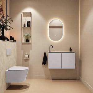 Mondiaz TURE-DLUX Toiletmeubel - 80cm - Cale - EDEN - wastafel Ostra - positie links - 1 kraangat TUREDX80CALL1OST