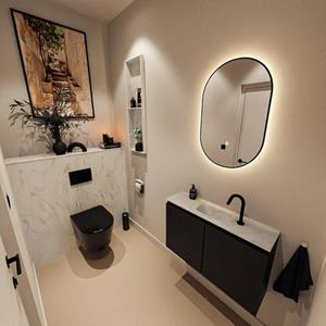 Mondiaz TURE-DLUX 80cm toiletmeubel Urban. EDEN wastafel Opalo positie midden. Met 1 kraangat. TUREDX80URBM1OPA