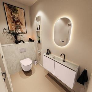 Mondiaz TURE-DLUX 100cm toiletmeubel Rosee. EDEN wastafel Ostra positie midden. Met 1 kraangat. TUREDX100ROSM1OST