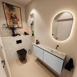 Mondiaz TURE-DLUX 120cm toiletmeubel Plata. EDEN wastafel Ostra positie rechts. Zonder kraangat. TUREDX120PLAR0OST