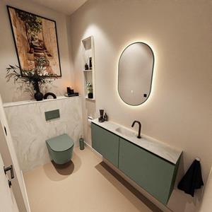 Mondiaz TURE-DLUX 120cm toiletmeubel Army. EDEN wastafel Ostra positie midden. Met 1 kraangat. TUREDX120ARMM1OST