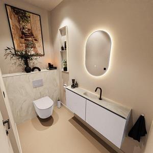 Mondiaz TURE-DLUX 120cm toiletmeubel Cale. EDEN wastafel Ostra positie midden. Met 1 kraangat. TUREDX120CALM1OST