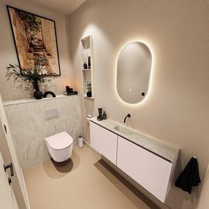 Mondiaz TURE-DLUX 120cm toiletmeubel Rosee. EDEN wastafel Ostra positie midden. Zonder kraangat. TUREDX120ROSM0OST