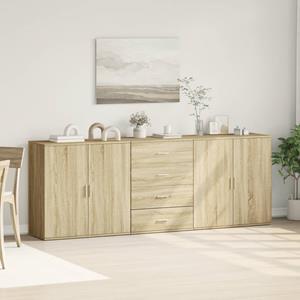 vidaXL Dressoirs 3 st bewerkt hout sonoma eiken