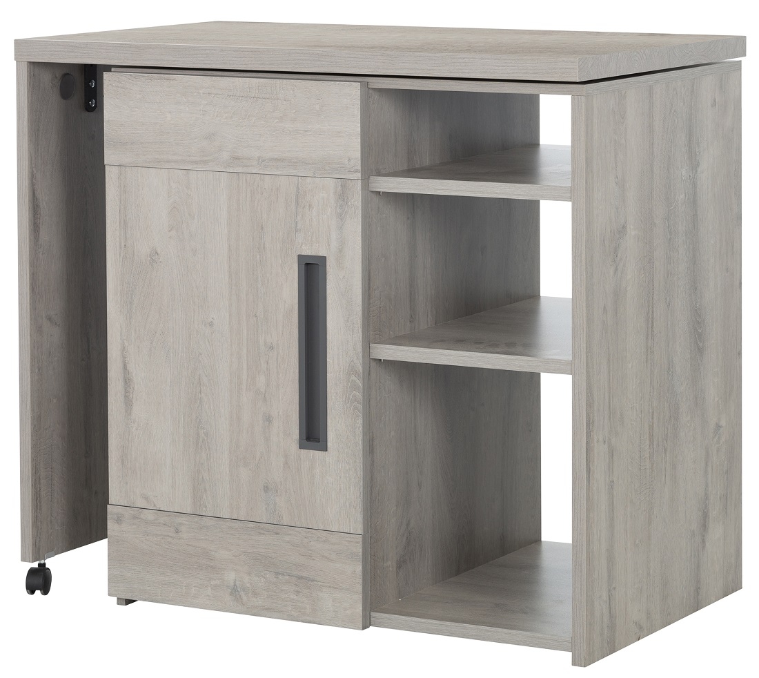 Gamillo Furniture Multifunctioneel barkast Boston 102 tot 160 cm breed in licht grijs eiken
