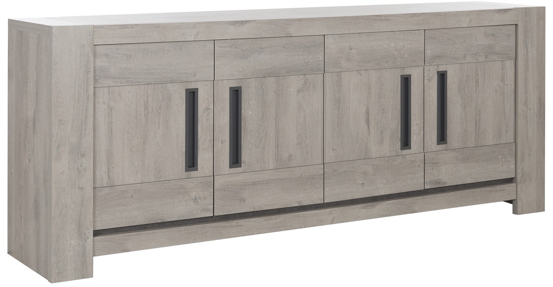 Gamillo Furniture Dressoir Boston 220 cm breed in licht grijs eiken