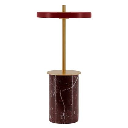 Umage Asteria Move Mini tafellamp LED oplaadbaar rood marmer