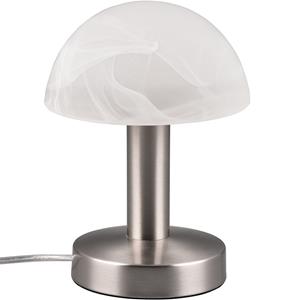 BES LED LED Tafellamp - Trion Nini - E14 Fitting - 1 lichtpunt - Mat Nikkel - Metaal - Wit Geborsteld Glas