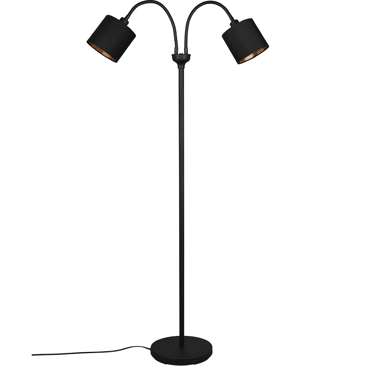 BES LED LED Vloerlamp - Trion Moty - E14 Fitting - 2-lichts - Rond - Mat Zwart - Metaal