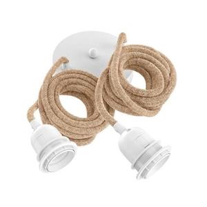 HOOPZI  Hang 2 Hanglamp - Jute Touw - Witte Fitting