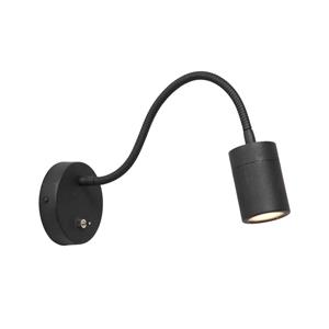 Mexlite Wandlamp Upround | 1 lichts | GU10 | draai-&kantelbaar | 30x10x25 cm | mat zwart