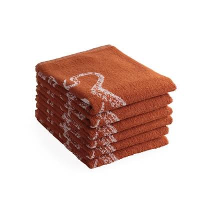 DoubleDry Luxe keukendoeken - 6 stuks - 50x50 - oceaan - terracotta