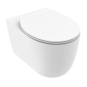 Vtw Living  Hangtoilet - Toiletpot Randloos Met Toiletbril Softclose Zitting - Hangend - Mat Wit
