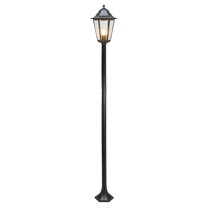 QAZQA Klassieke staande buitenlamp zwart 170 cm IP44 - New Orleans