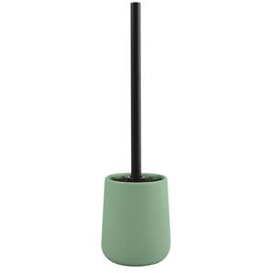 MSV Toiletborstel in houder/wc-borstel Malmo - keramiek/rvs - groen/zwart - x 10 cm -