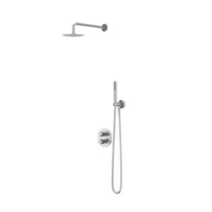 IVY Bond Regendoucheset - inbouw - 2-weg stop-omstel - 30cm plafondbuis - 25cm slim hoofddouche rond - glijstang met uitlaat - 150cm doucheslang - satin spray handdouche - Chroom CSB2CRCBCB