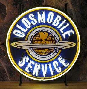 Fiftiesstore Oldsmobile Neon Verlichting Met Logo Achterplaat 60 cm