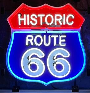Fiftiesstore Historic Route 66 Neon 50 x 53 cm