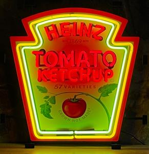 Fiftiesstore Heinz Tomato Ketchup Logo Neon 60 x 60 cm