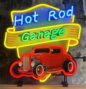 Fiftiesstore Hot Rod Garage Neon 65 x 65 cm