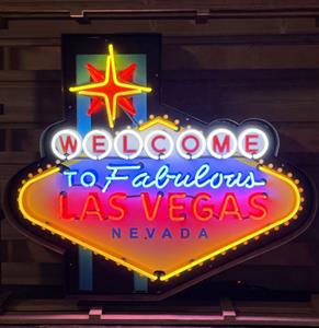 Fiftiesstore Welcome To Las Vegas Neon Met Achterplaat In Metalen Omlijsting 103 x 88 cm
