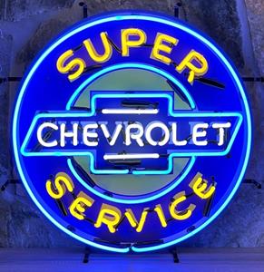 Fiftiesstore Chevrolet Super Service Neon Verlichting 65 x 65 cm