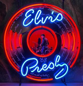 Fiftiesstore Elvis Presley '68 Comeback Special Neon Verlichting 65 x 65 cm - PREORDER