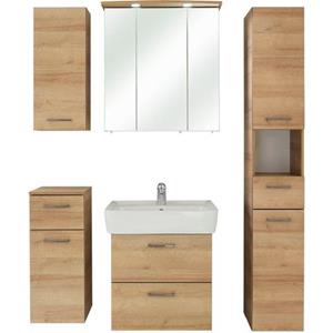 Saphir Badkamerserie Quickset 919 5-teilig, Keramik-Waschtisch mit LED-Spiegelschrank (6-delig)