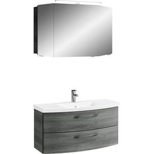 Saphir Badkamerserie Cassca Sprint 2-teilig Mineralmarmor-Waschtisch mit LED-Spiegelschrank (2-delig)