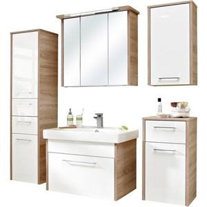 Saphir Badkamerserie Quickset 382 5-teilig, Keramik-Waschtisch mit LED-Spiegelschrank (6-delig)